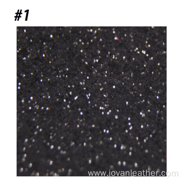 OEM Smooth chunky glitter PU faux leather fabrics